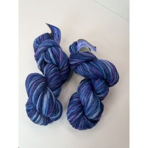Berroco Hip-Hop Super Bulky Lot Of‎ 2 Blue Purple 100% Wool 100g Each